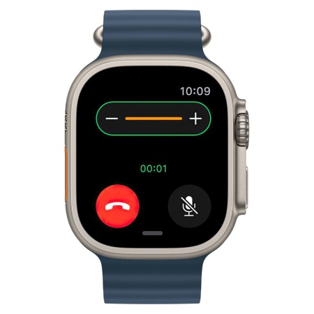 Часы Apple Watch Ultra 2, 49 мм, титан светлого цвета, ремешок Ocean синего цвета (2023)