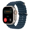 Часы Apple Watch Ultra 2, 49 мм, титан светлого цвета, ремешок Ocean синего цвета (2023)