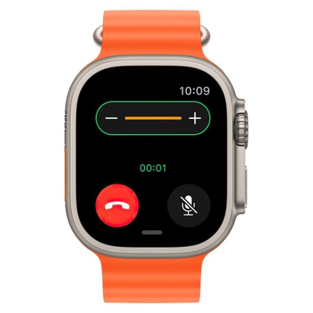 Часы Apple Watch Ultra 2, 49 мм, титан светлого цвета, ремешок Ocean оранжевого цвета (2023)