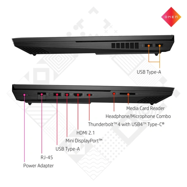 Ноутбук HP Omen 17-ck2001nr 2560x1440 QHD 165 Hz (Intel Core i9-13900HX, 32GB RAM DDR5, 1ТB SSD, NVIDIA GeForce RTX 4090, Windows 11)