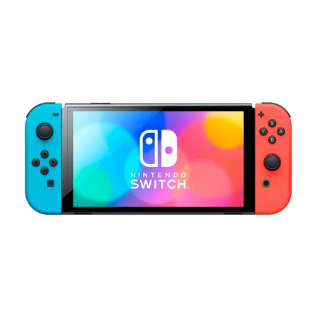 Портативная игровая приставка Nintendo Switch OLED сине-красный
