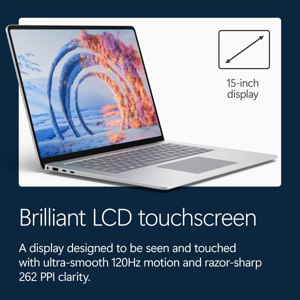 Ноутбук Microsoft Surface Laptop, 15-inch, IPS 3К, (Snapdragon X2 Elite, 16GB RAM LPDDR5X, 1TB SSD, Adreno (TM) x2-85 GPU) Platinum