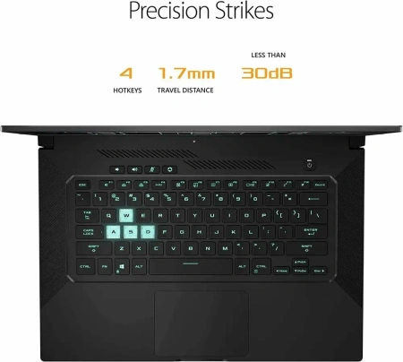 Ноутбук ASUS TUF Dash F15 15,6" FHD 1920x1080 144Hz IPS (Intel Core i7-11370H, 16GB RAM DDR4, 512GB SSD, NVIDIA GeForce RTX 3050 Ti 4 GB, Windows 11 Home) TUF516PE-AB73