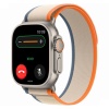 Часы Apple Watch Ultra 2, 49 мм, титан светлого цвета, ремешок Trail цвета «оранжевый/бежевый» (2023)