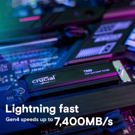 Накопитель SSD диск Crucial T500 2Tb CT2000T500SSD5 с радиатором