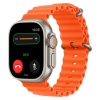 Часы Apple Watch Ultra 2, 49 мм, титан светлого цвета, ремешок Ocean оранжевого цвета (2023)