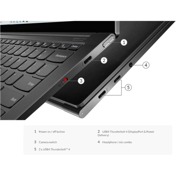 Ноутбук Lenovo IdeaPad Slim 9 (82D2000QUS), Intel Core i7-1195G7 (2.9 ГГц), RAM 16 ГБ, SSD 512 ГБ, Windows Home, (82D2000QUS), черный, Российская клавиатура