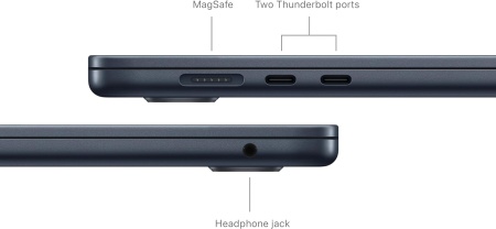 Ноутбук Apple MacBook Air 15 (2024) MRYV3 Midnight (M3 8-Core, GPU 10-Core, 8GB, 512GB)