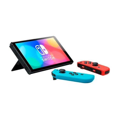 Портативная игровая приставка Nintendo Switch OLED сине-красный