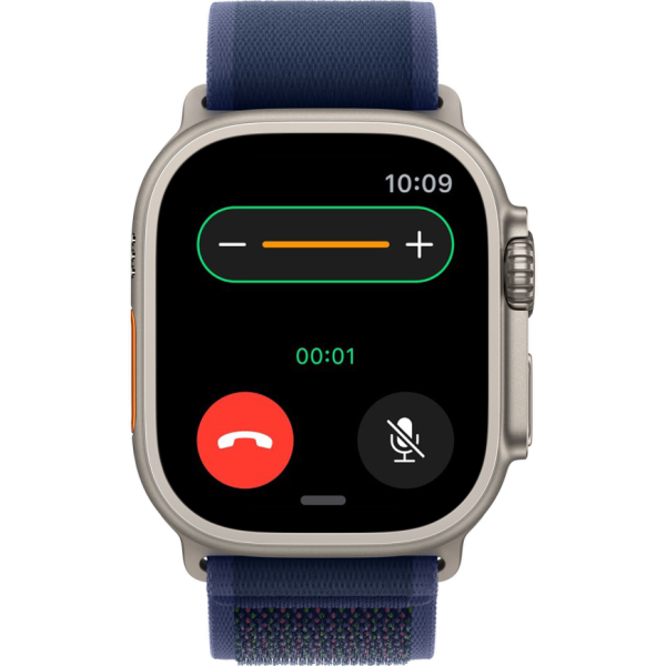 Часы Apple Watch Ultra 2, 49 мм, титан светлого цвета, ремешок Trail синего цвета (2024)