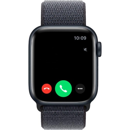Часы Apple Watch SE, 40 мм, алюминий цвета «тёмная ночь», браслет Sport Loop чернильного цвета (2024)